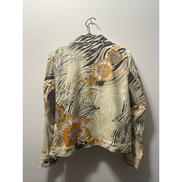 Impulse California Floral Abstract Jacket Blazer Medium Vintage Y2K - Picture 5 of 12